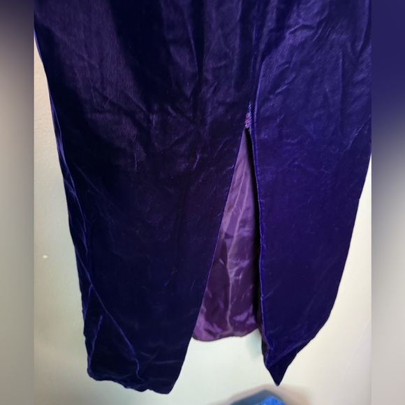 Eugene Alexander deep purple velvet strapless jeweled gown - Picture 7 of 11